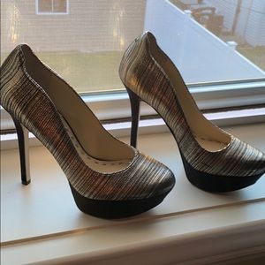 Black and Gold Platform heels